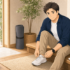 一度休んだダイエットを翌日から穏やかに再開する40代男性のイラスト